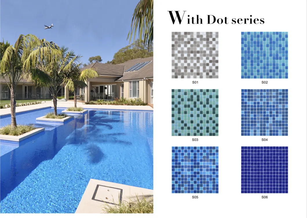Foshan Factory Wholesale Price Blue Green Color Floor Hot Swimming Pool Melt Glass Mosaic Tile